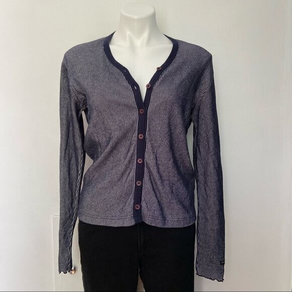 Levi’s Ribbed Button Front V Neck - Picture 1 of 7